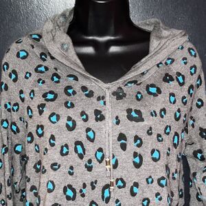 Juicy Couture leopard print cotton blend sweater Hoodie. Size med.